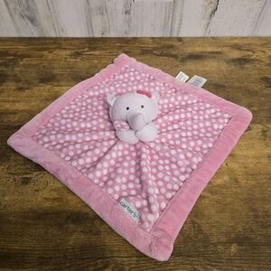 Carter's Pink Elephant Polka Dot Carry Along Baby Blanket